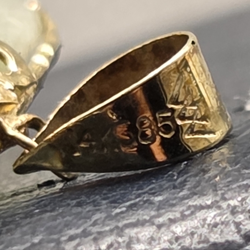 Elegant Jade Pendant with 14kGold Accents - Picture 11 of 14